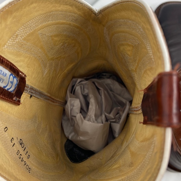 ANDERSON BEAN Men's Brown Two-Tone Western Cowboy Boots SIZE 13D NEW INSOLES - Picture 7 of 10